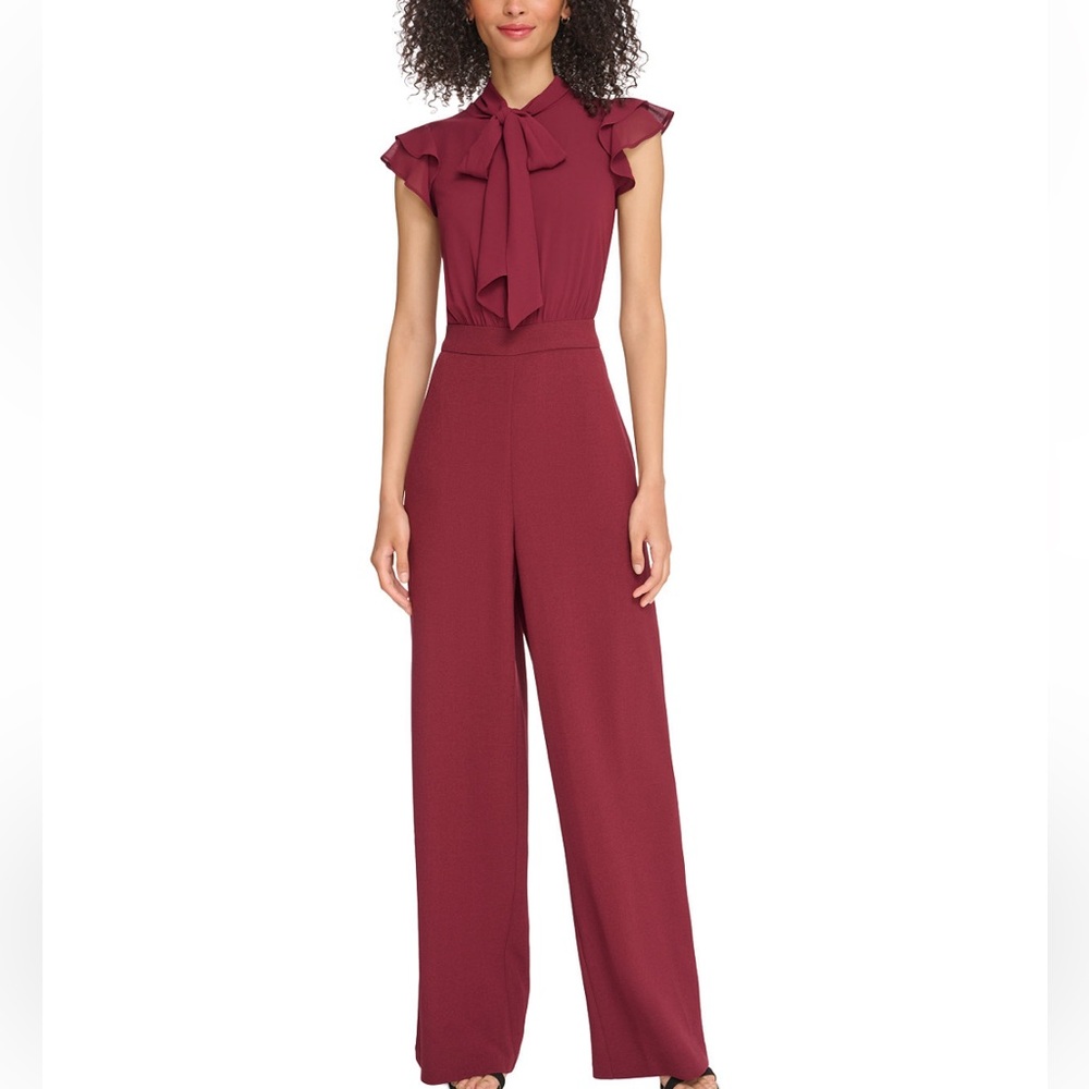 Vince Camuto Women's Tie-Neck Flutter-Sleeve Jumpsuit
